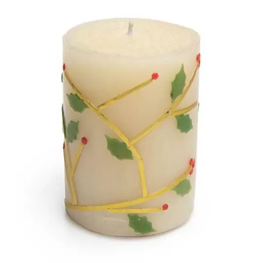 Best Sale MacKenzie-Childs Holly 4 Pillar Candle