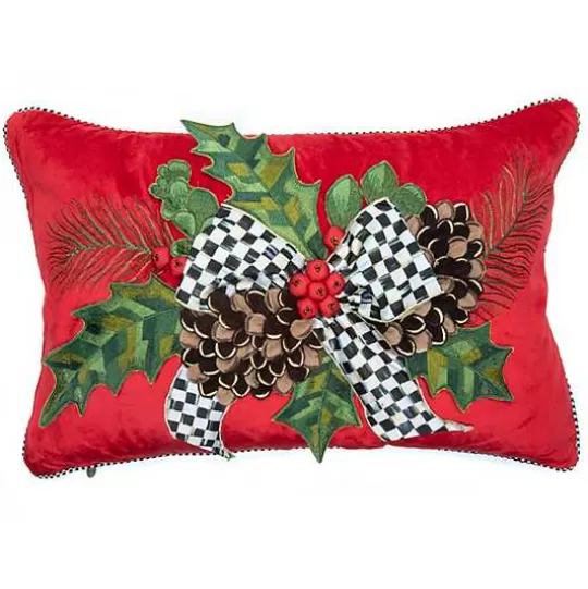 Fashion MacKenzie-Childs Holly Holiday Lumbar Pillow