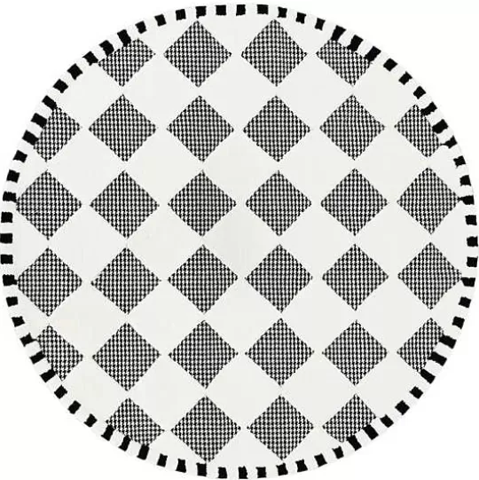 Best MacKenzie-Childs Houndstooth Check Diamond 6' Round Rug