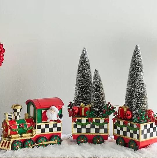 Flash Sale MacKenzie-Childs Illuminated Bottle Brush Train Arrangement