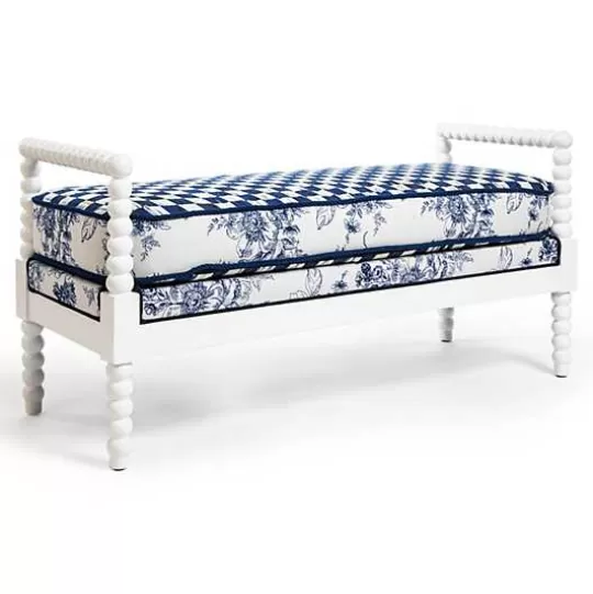 Clearance MacKenzie-Childs Indigo Villa Outdoor Bench