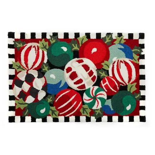 New MacKenzie-Childs Jolly Ornaments 2' x 3' Rug