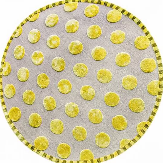 Cheap MacKenzie-Childs Macro Dot Chartreuse Rug - 6' Round