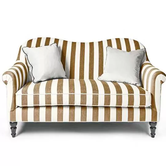 Store MacKenzie-Childs Marquee Brown Stripe Chenille Loveseat