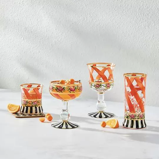 Shop MacKenzie-Childs Maypole Apricot Highball Glass, Set of 2