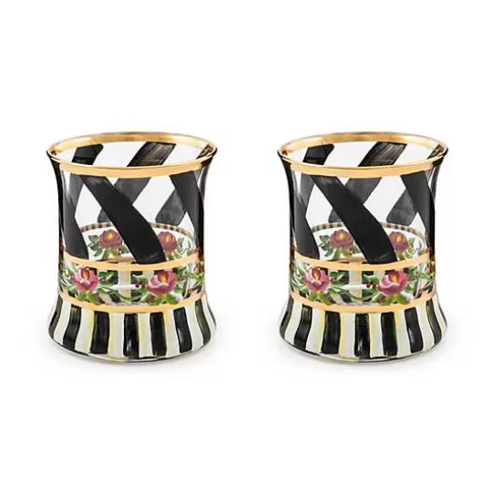 Shop MacKenzie-Childs Maypole Black Tumbler Glass, Set of 2