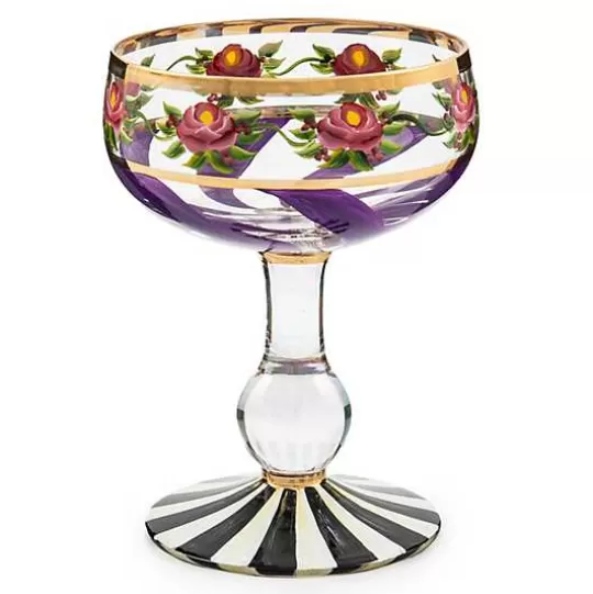 Hot MacKenzie-Childs Maypole Lavender Coupe Glass