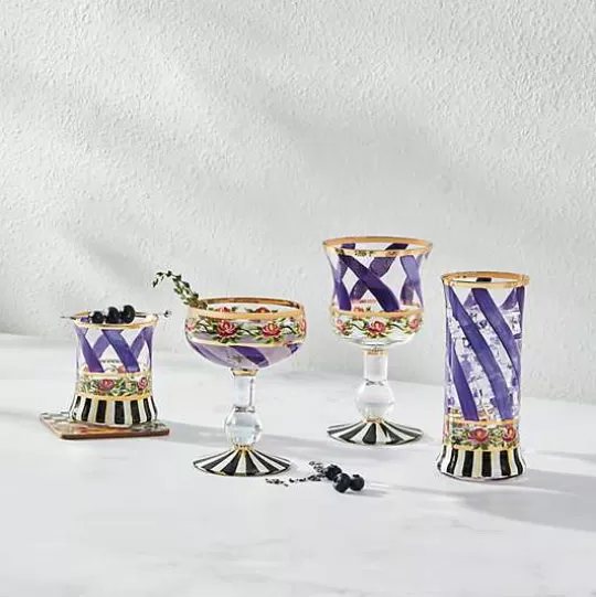 Hot MacKenzie-Childs Maypole Lavender Coupe Glass