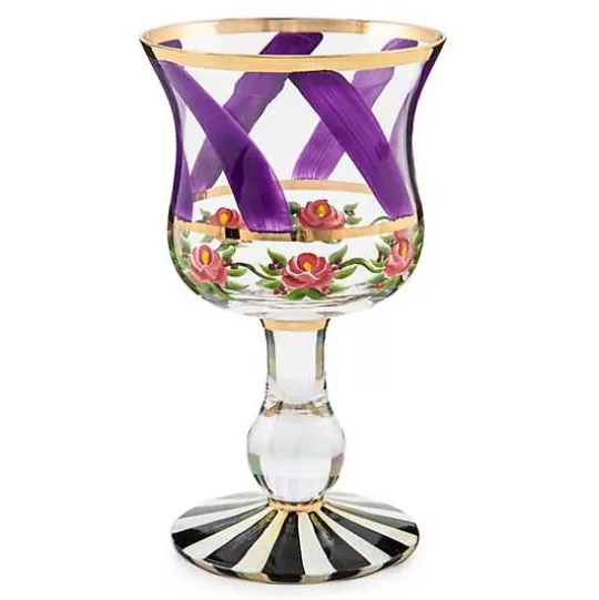 Cheap MacKenzie-Childs Maypole Lavender Wine Glass