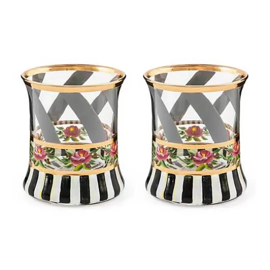 Clearance MacKenzie-Childs Maypole Sterling Tumbler Glass, Set of 2