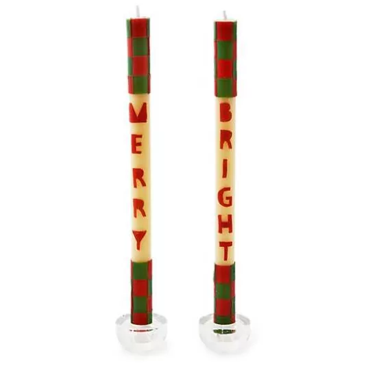 Best Sale MacKenzie-Childs Merry  Bright Dinner Candles, Set of 2