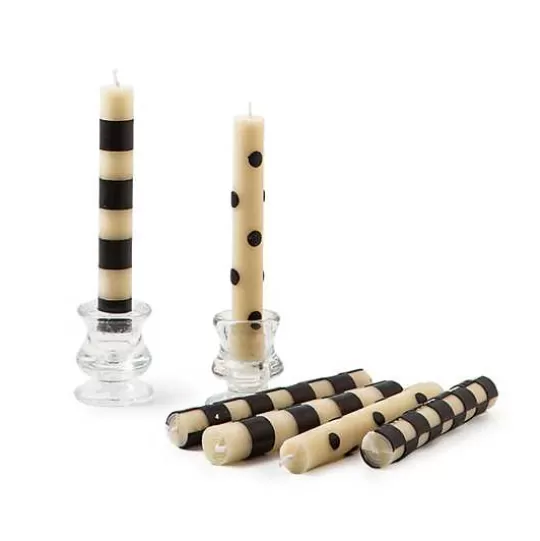 Flash Sale MacKenzie-Childs Mini Black  Ivory Dinner Candles, Set of 6