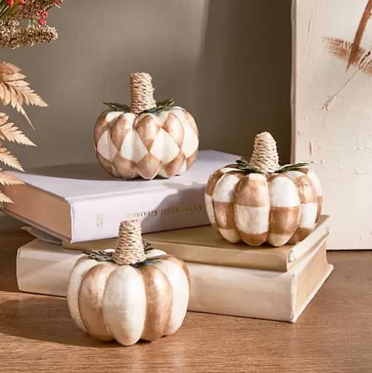 Discount MacKenzie-Childs Mocha Capiz Pumpkins, Set of 3