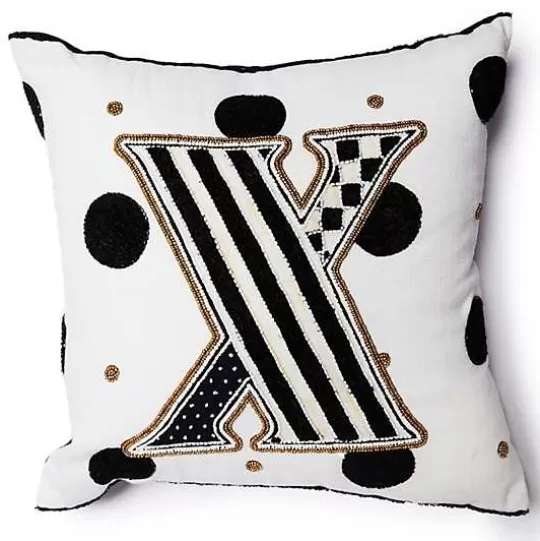 Sale MacKenzie-Childs Monogram X Beaded Throw Pillow