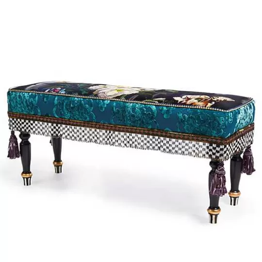 Cheap MacKenzie-Childs Moonlight Garden Floral Scuttlebutt Bench