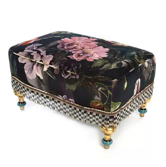 Sale MacKenzie-Childs Moonlight Garden Rumor Has It Ottoman