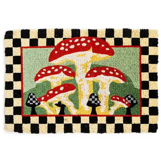 Store MacKenzie-Childs Mushroom  Check Border Entrance Mat