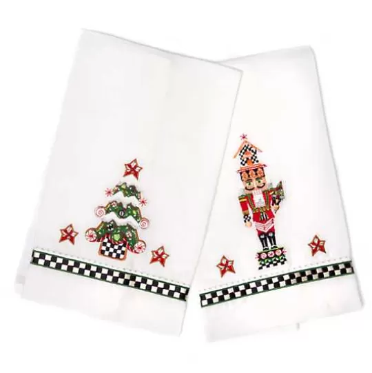 Best Sale MacKenzie-Childs Nutcracker  Tree Guest Towels, Set of 2