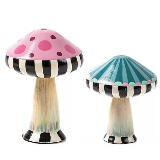 Discount MacKenzie-Childs Outdoor Mushrooms, Set of 2