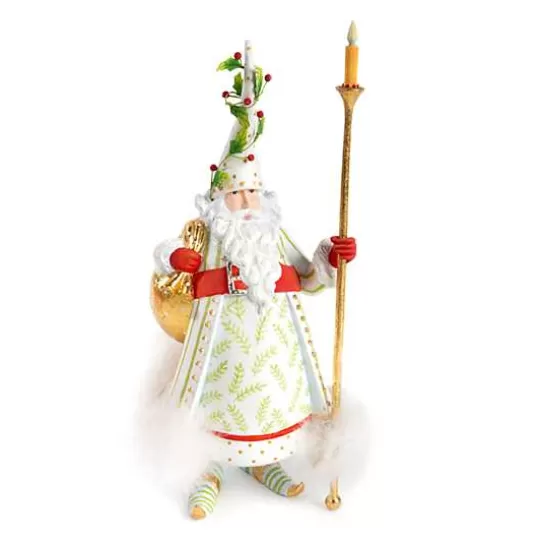 New MacKenzie-Childs Patience Brewster Dash Away Candlelight Santa Figure