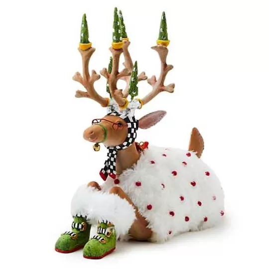 Fashion MacKenzie-Childs Patience Brewster Dash Away Sitting Blitzen Reindeer Figure