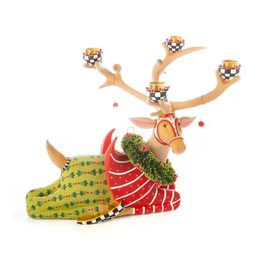 Discount MacKenzie-Childs Patience Brewster Dash Away Sitting Prancer Reindeer Candelabra