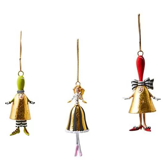 Outlet MacKenzie-Childs Patience Brewster Mini Bell Ornaments, Set of 3