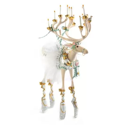 New MacKenzie-Childs Patience Brewster Moonbeam Dancer Reindeer Figure