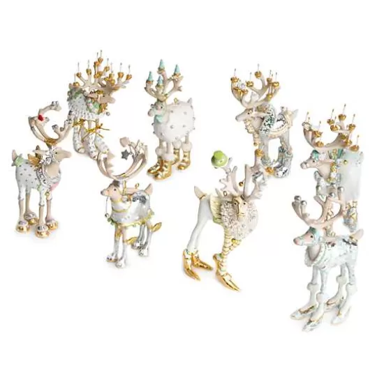 Cheap MacKenzie-Childs Patience Brewster Moonbeam Reindeer Mini Ornaments Set