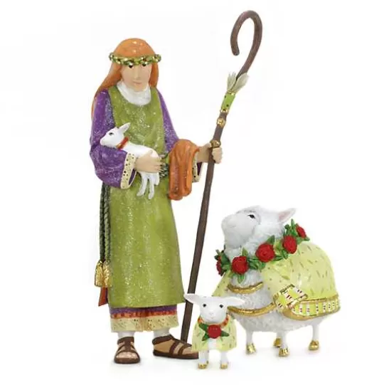 Best MacKenzie-Childs Patience Brewster Nativity Shepherd  Sheep Figures