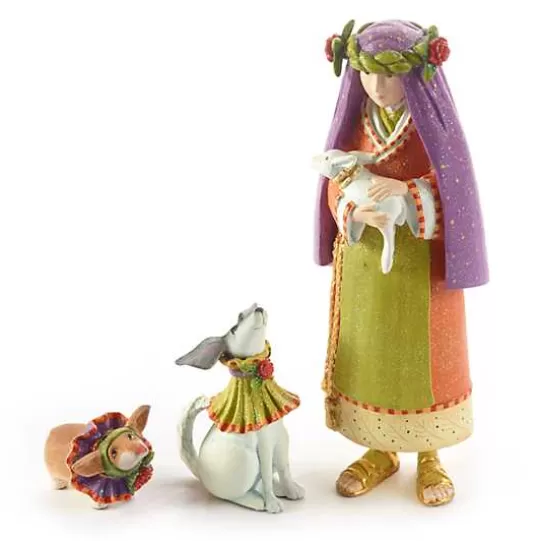 New MacKenzie-Childs Patience Brewster Nativity Shepherdess with Dog Figures