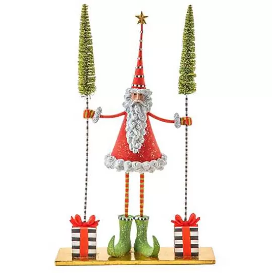 New MacKenzie-Childs Patience Brewster Santa Gift Tree Figure