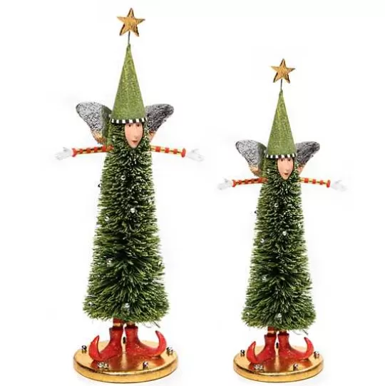 Cheap MacKenzie-Childs Patience Brewster Sisal Angel Tree Figures, Set of 2