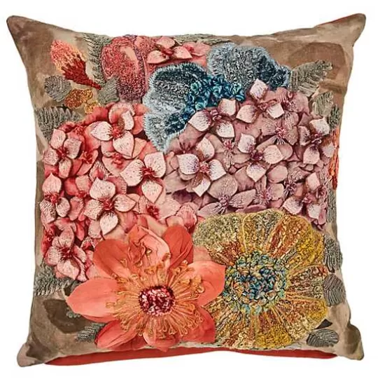 Cheap MacKenzie-Childs Petal Palette Floral Throw Pillow