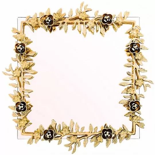 Store MacKenzie-Childs Petal Square Gold Wall Mirror