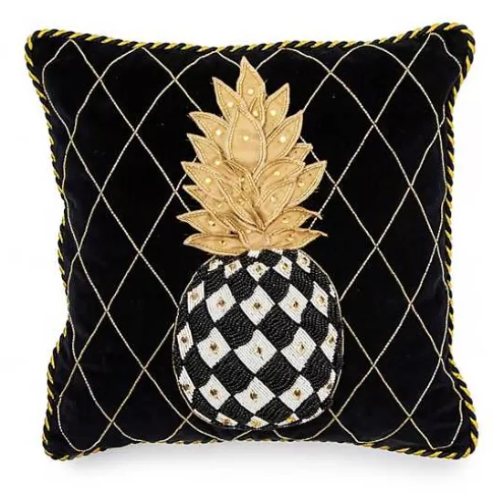 Sale MacKenzie-Childs Pineapple Black Pillow