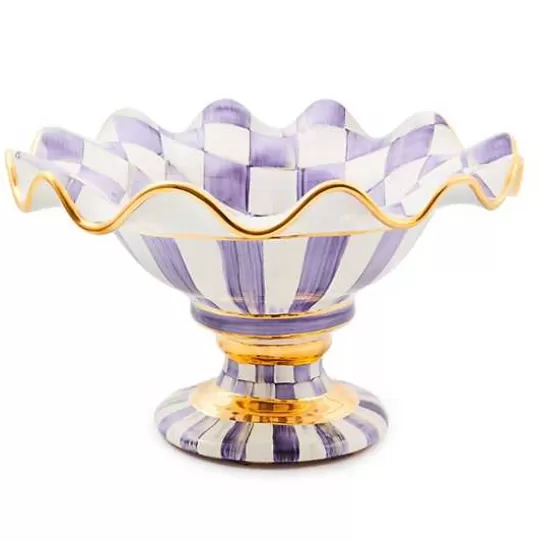 Cheap MacKenzie-Childs Plum Check Ceramic Compote