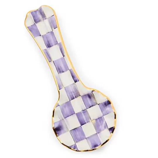 Cheap MacKenzie-Childs Plum Check Ceramic Spoon Rest