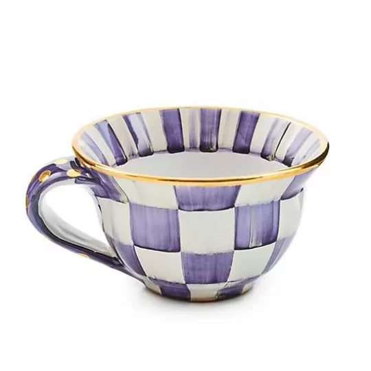 Best Sale MacKenzie-Childs Plum Check Ceramic Teacup