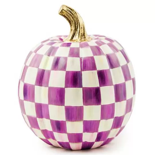 Cheap MacKenzie-Childs Plum Check Small Pumpkin