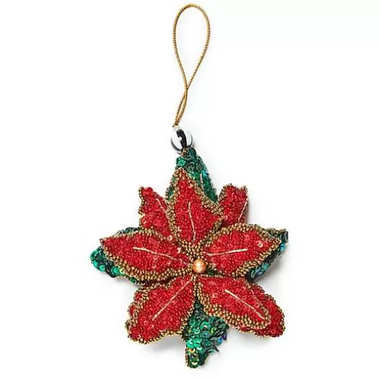 Store MacKenzie-Childs Poinsettia Beaded Ornament