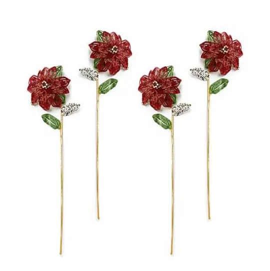 Store MacKenzie-Childs Poinsettia Beaded Stems, Set of 4