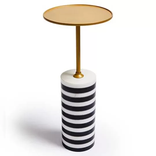 Fashion MacKenzie-Childs Priorities Round Stripe Side Table