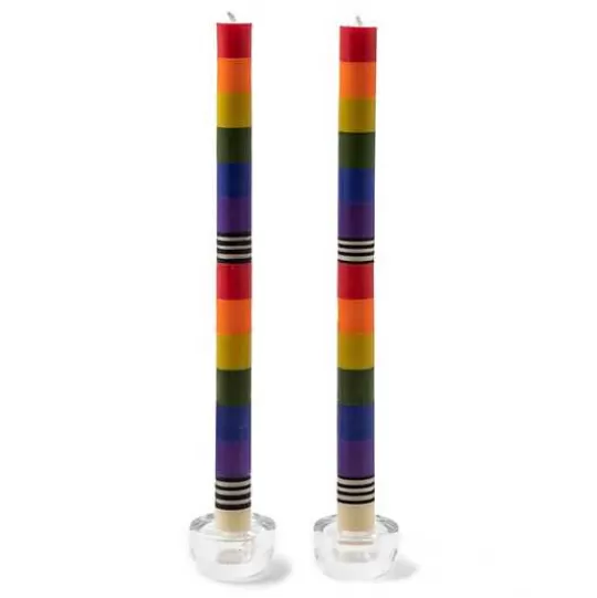 Cheap MacKenzie-Childs Rainbow Dinner Candles, Set of 2