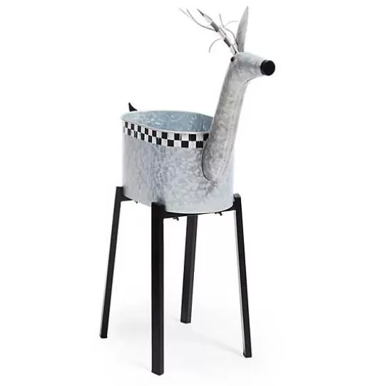 Outlet MacKenzie-Childs Reindeer Galvanized Metal Planter