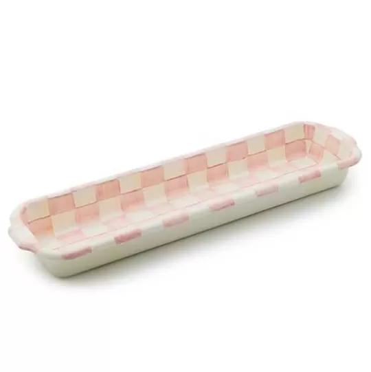 Fashion MacKenzie-Childs Rosy Check Baguette Dish