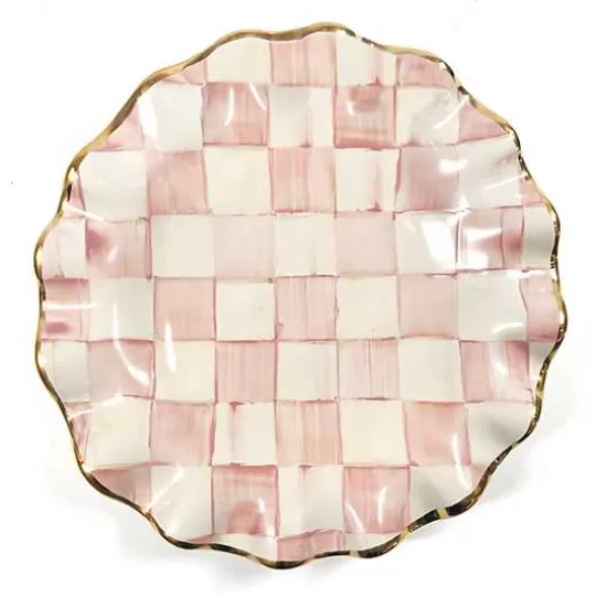 Discount MacKenzie-Childs Rosy Check Ceramic Fluted Dessert Plate