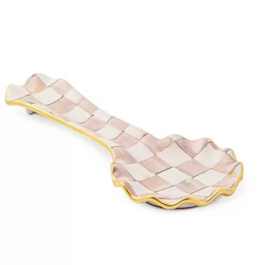 Store MacKenzie-Childs Rosy Check Ceramic Spoon Rest