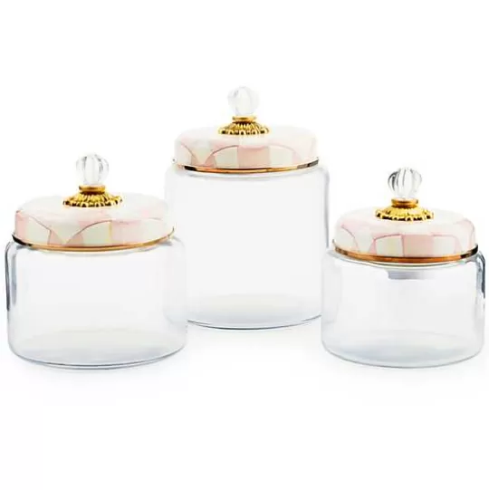 Cheap MacKenzie-Childs Rosy Check Kitchen Canister Set