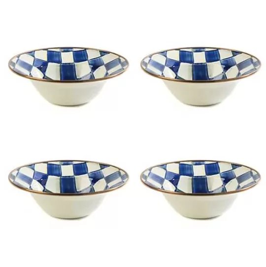 Hot MacKenzie-Childs Royal Check Breakfast Bowls, Set of 4